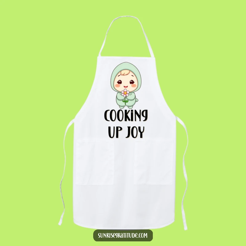Funny Blooming Flower Apron: Gleeful Character in the Garden, Fun Funny Gift for Cooks