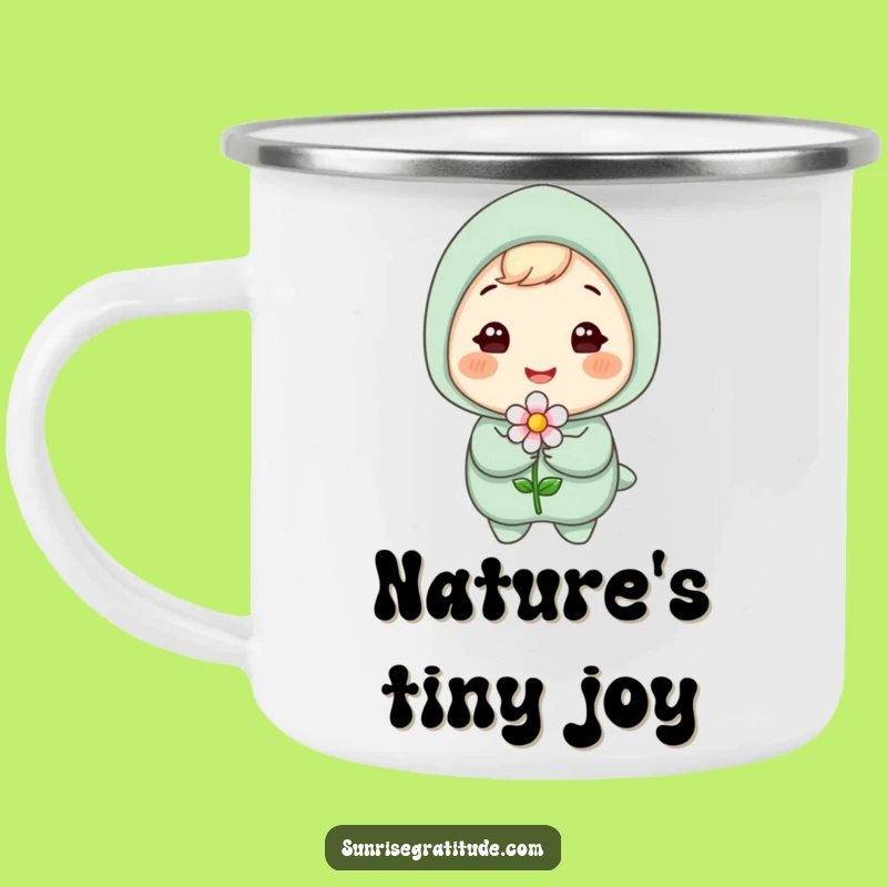 Funny Blooming Flower Camping Mug: Gleeful Character, Nature Lover, Perfect Funny Gift