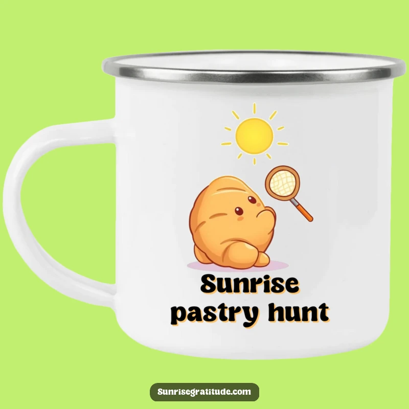 Funny Croissant Sun Catcher Camping Mug: Durable Pastry Fun, Awesome Funny Gift