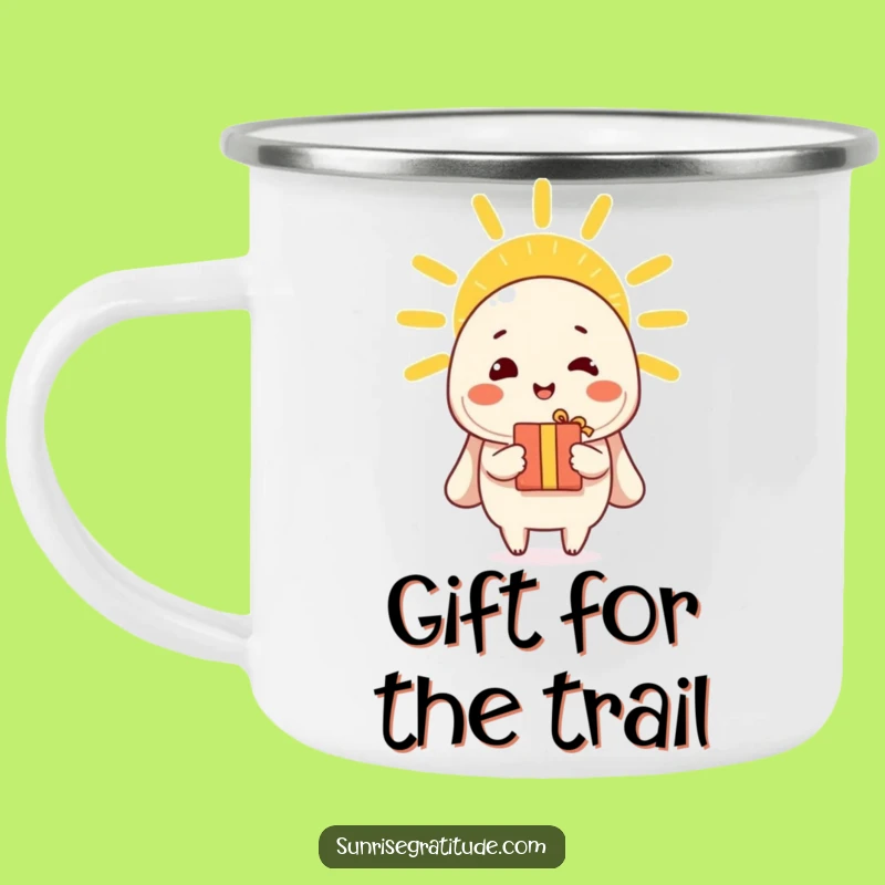 Funny Sunrise Offering Camp Mug - Cheerful Character Outdoor Gift