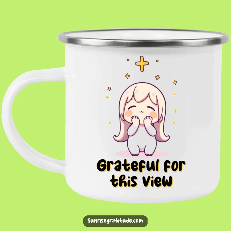 Funny Grateful Sunrise Camping Mug: Thankful Companion for the Outdoors