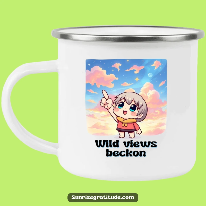 Skyward Pointing Camping Mug: Cosmic Views, Your Essential Funny Gift!