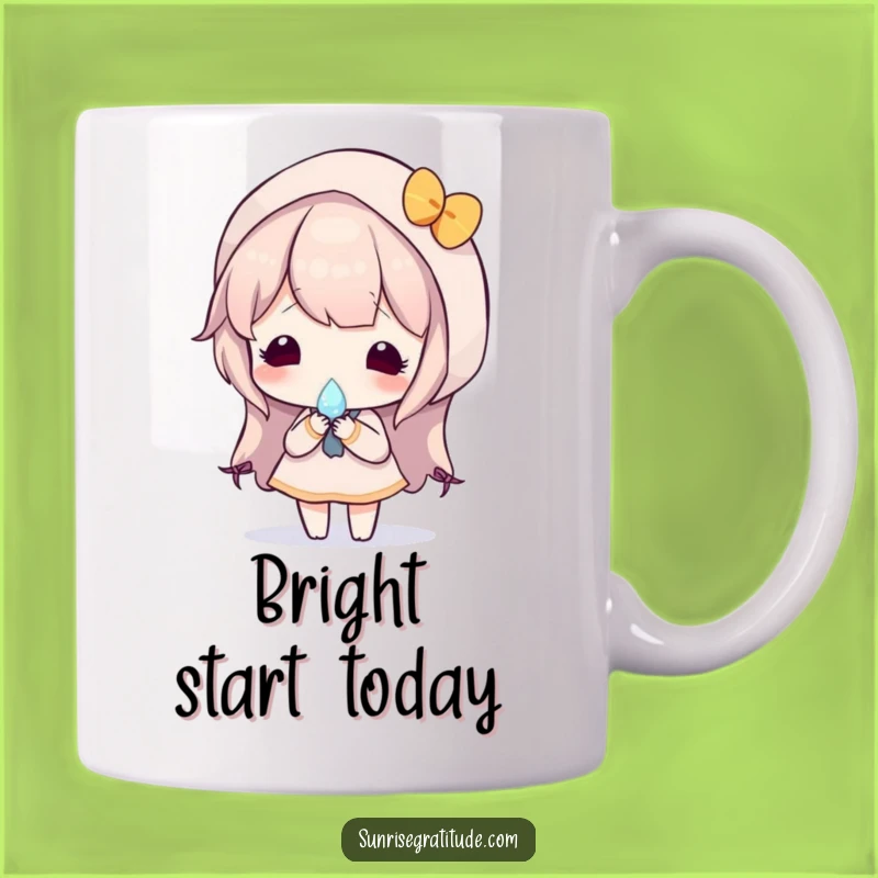 Sunrise Dewdrop Mug: Serene Character Art, A Thoughtful Funny Gift!