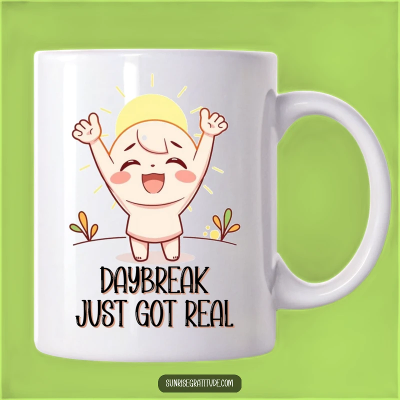 Funny Joyful Sunrise Cheer Mug: Perfect Cheerful Character Gift for Early Risers