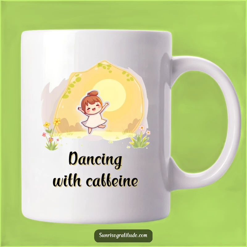 Funny Dancing Sunlight Character Mug - Playful Morning Joy Funny Gift