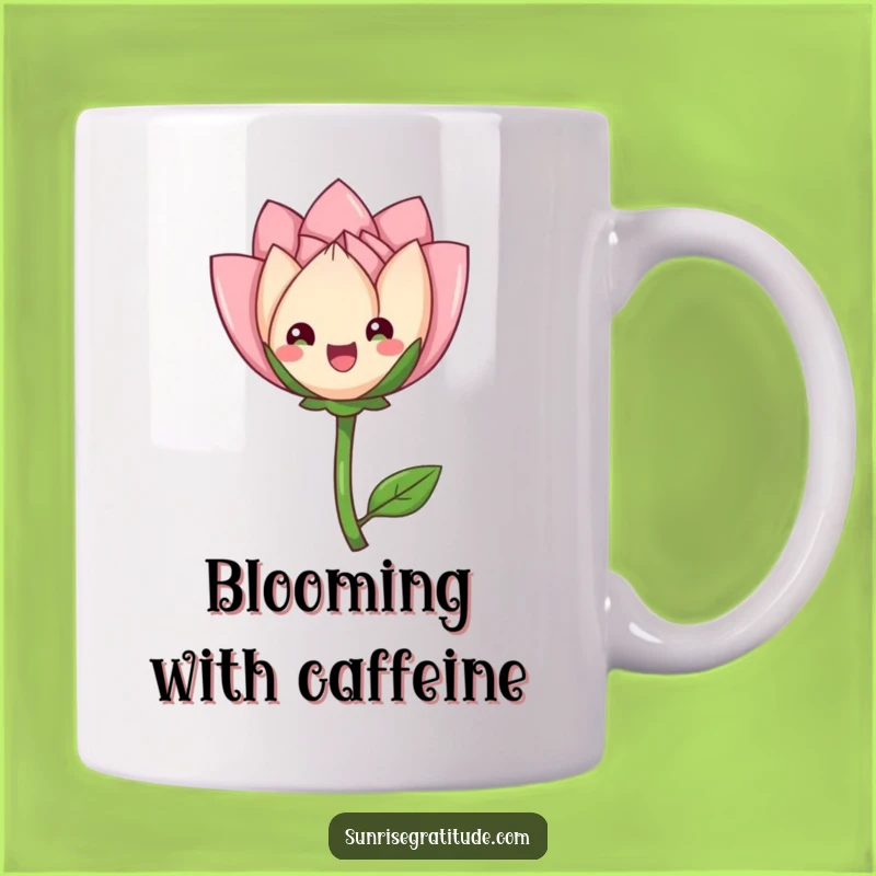 Funny Flower Bud Mug: Graceful Unfurling Gift, Perfect Humorous Delight for Garden Lovers