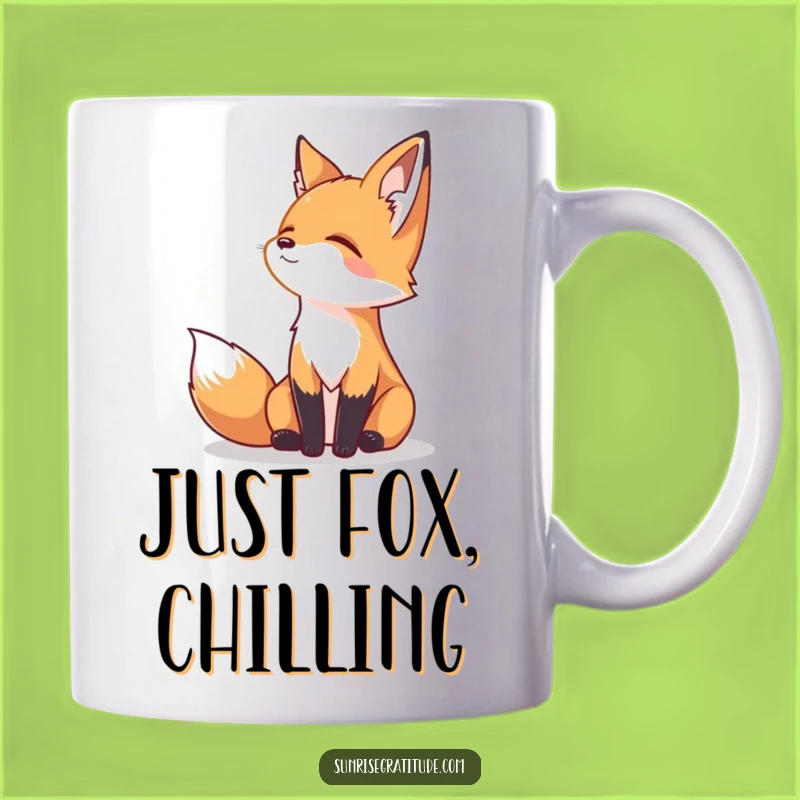 Funny Serene Fox Mug: Peaceful Horizon Gazing Art, Perfect Gift for Nature Lovers