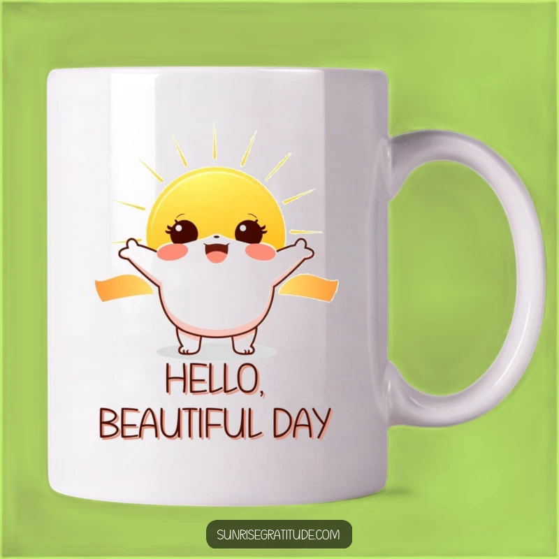 Funny Sunrise Joy Mug: Cheerful Character, Bright Funny Gift!
