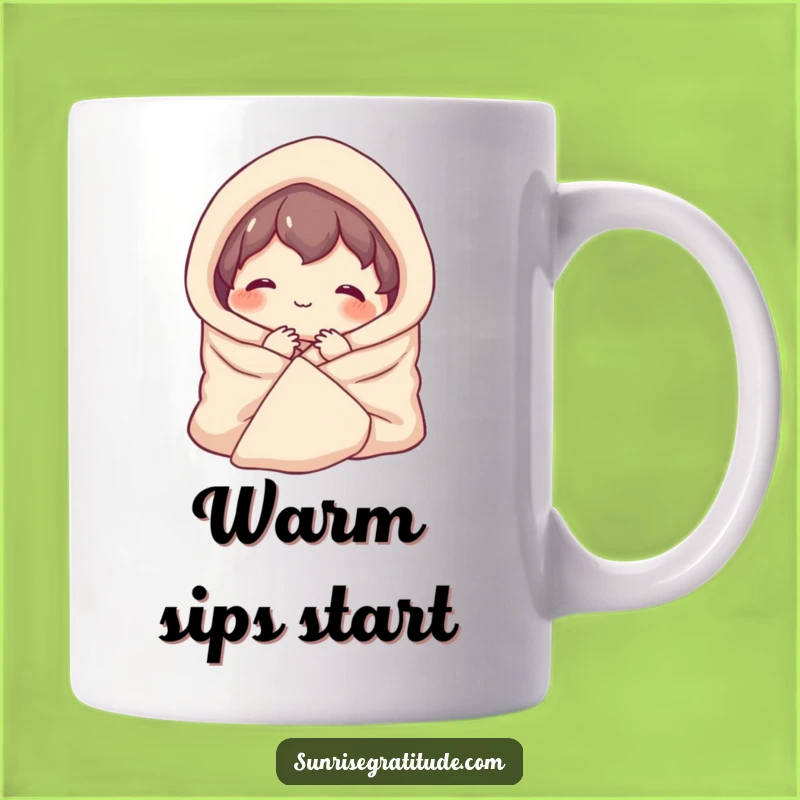 Cozy Morning Character Mug: Start Your Day with Gentle, Funny Comfort!