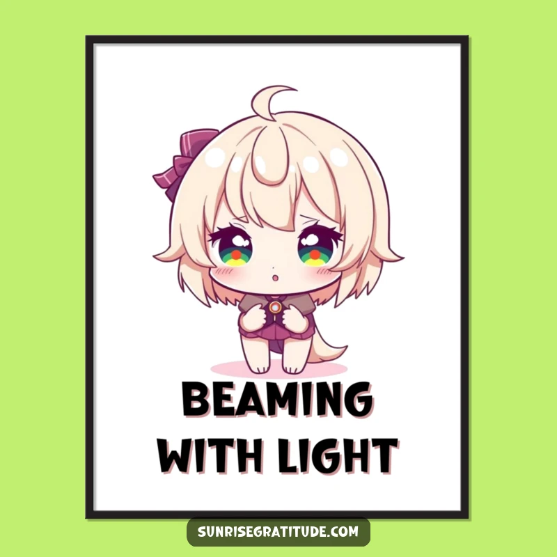 Funny Sparkling Sunrise Eyes Art Print: Digital Dazzling Morning Decor, Unique Funny Gift