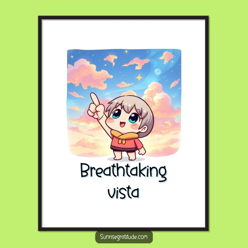 Skyward Pointing Digital Art: Colorful Sky, Instant Funny Gift Download!