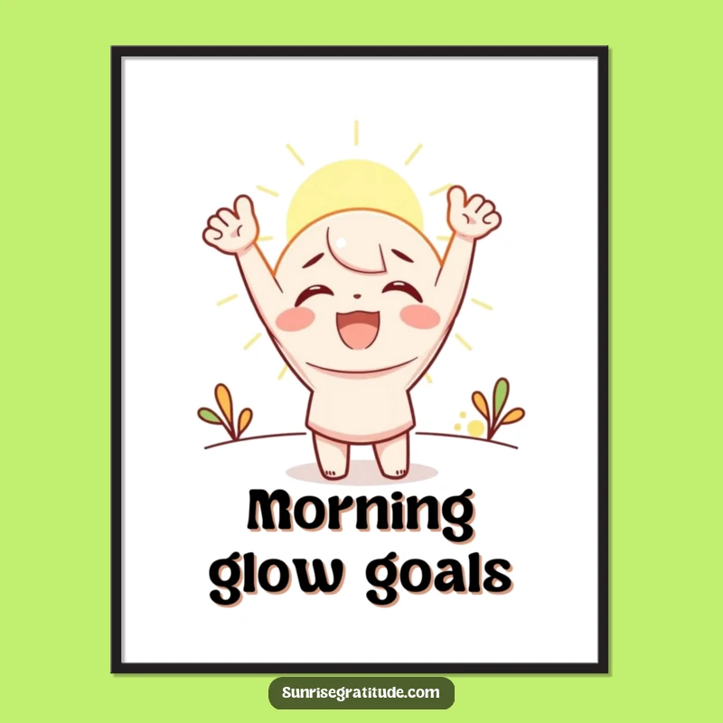 Funny Joyous Sunrise Digital Art: Instant Cheerful Decor for Your Walls