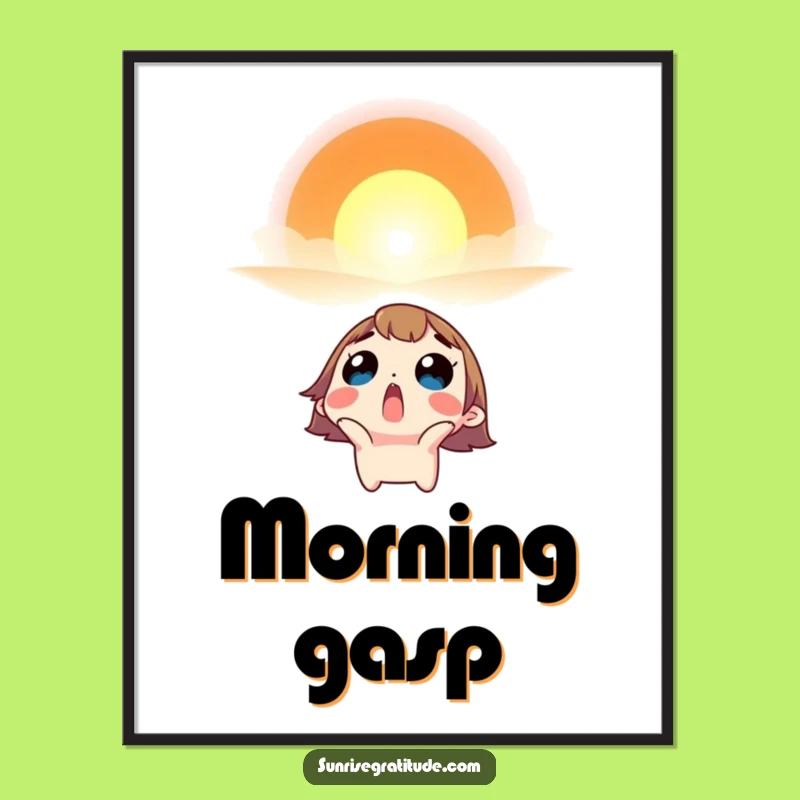Funny Sunrise Awe Digital Art - Surprised Character Decor Gift