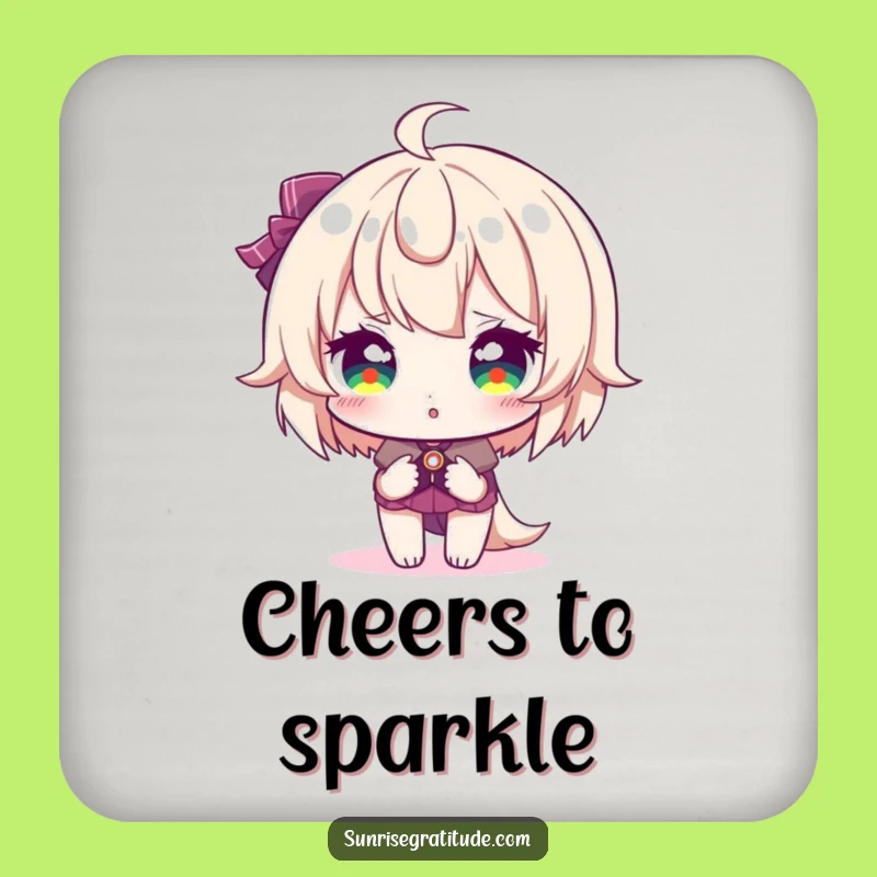 Funny Sparkling Sunrise Eyes Coaster: Protect Surfaces, Dazzling Morning Funny Gift