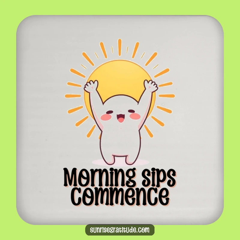 Funny Morning Stretch Coaster - Cute Character Sun Protection Gift