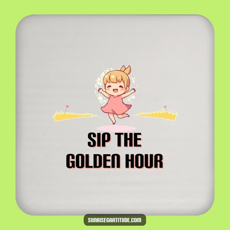 Funny Morning Dancer Coaster Set - Playful Golden Light Drink Protect, Humorous Morning Gift