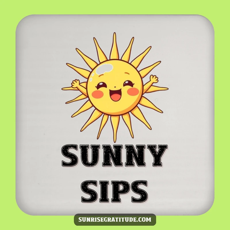 Funny Cheerful Sun Drink Coaster: Add Radiance to Your Table