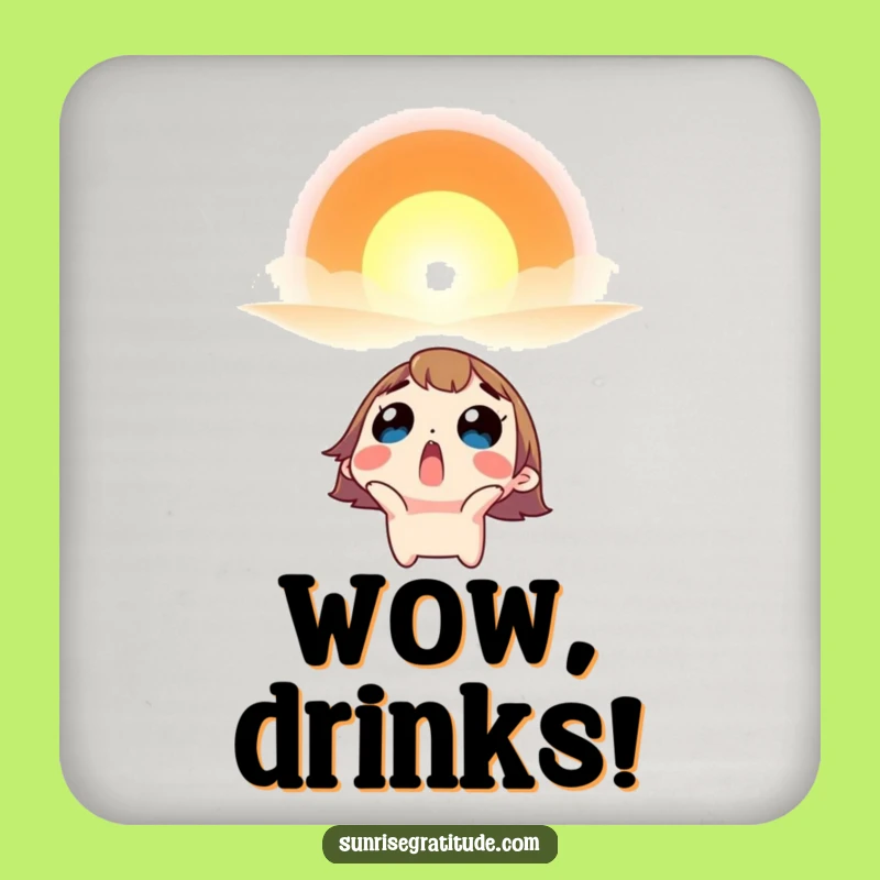 Funny Awe Coaster - Surprised Character Morning Gift