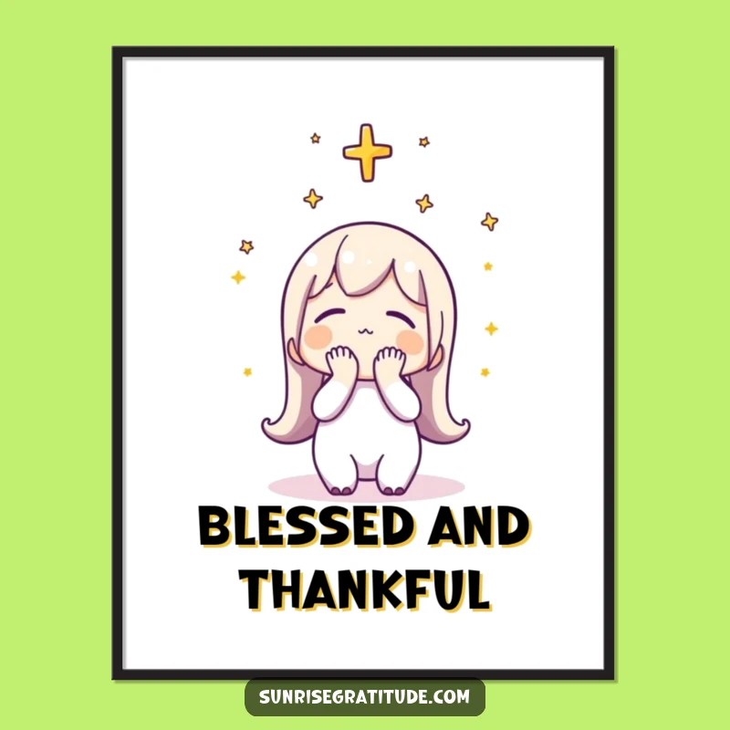 Funny Grateful Sunrise Poster: Inspiring Wall Art for a Thankful Home