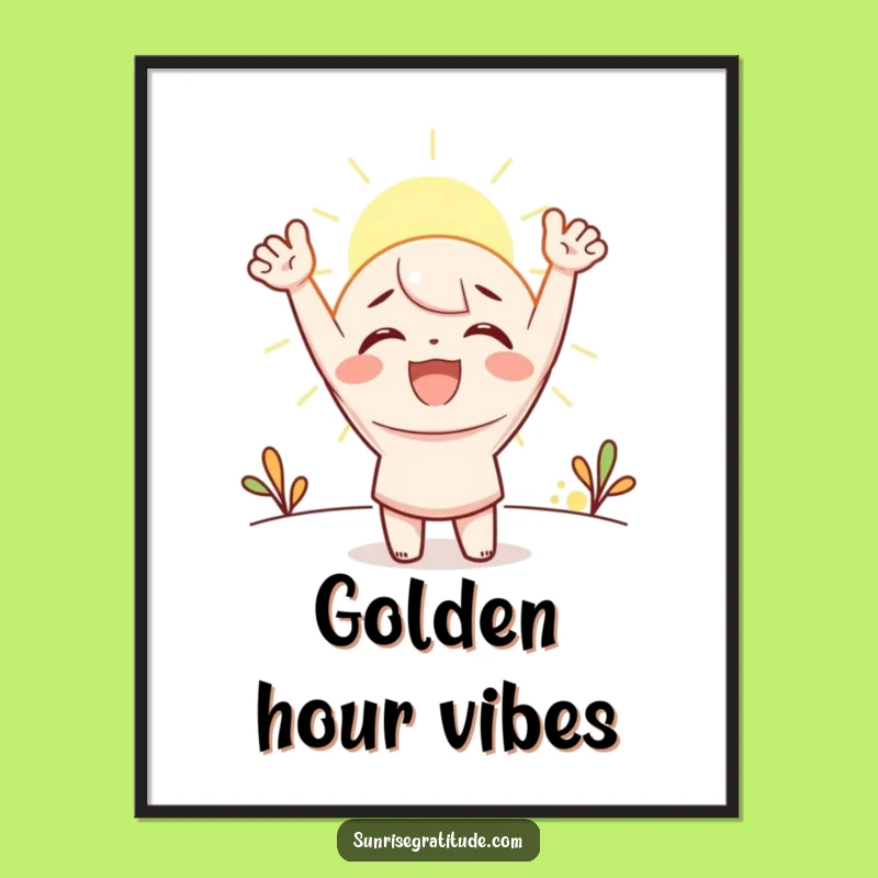 Funny Joyous Sunrise Poster: Uplifting Wall Art for a Cheerful Home
