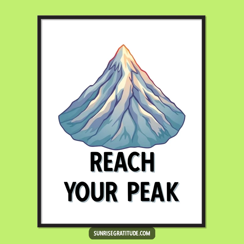 Funny Mountain Peak Poster: Sunrise Majesty, Perfect Wall Art for Adventurers