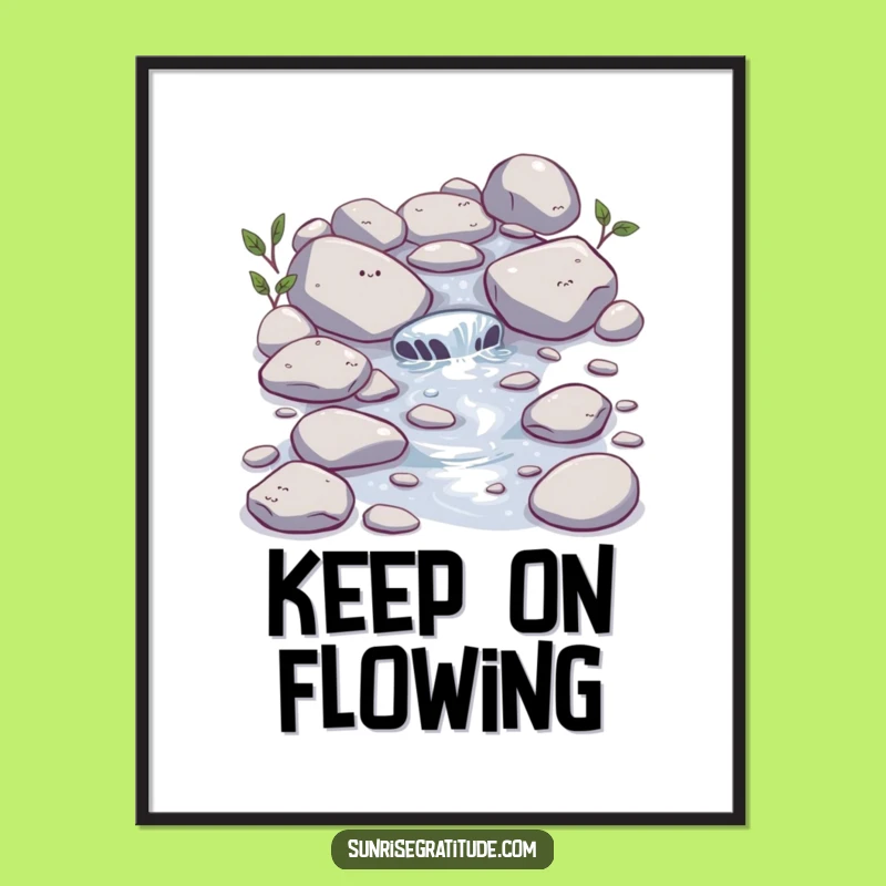 Funny Stream Poster: Bubbling Beauty, Perfect Wall Art for Calm Spaces