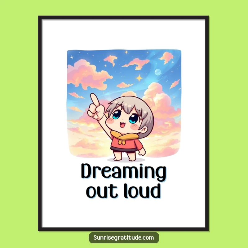 Skyward Pointing Poster: Colorful Sky Art, A Stunning Funny Gift!