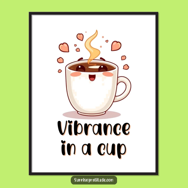 Funny Enthusiastic Coffee Poster: Add Energy and Humor to Your Walls!