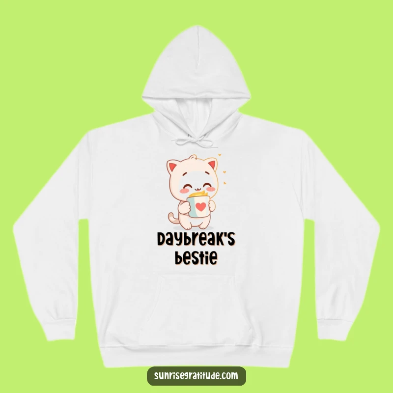 Cozy Funny Morning Mug Hoodie - Character's Radiant Warmth Funny Gift