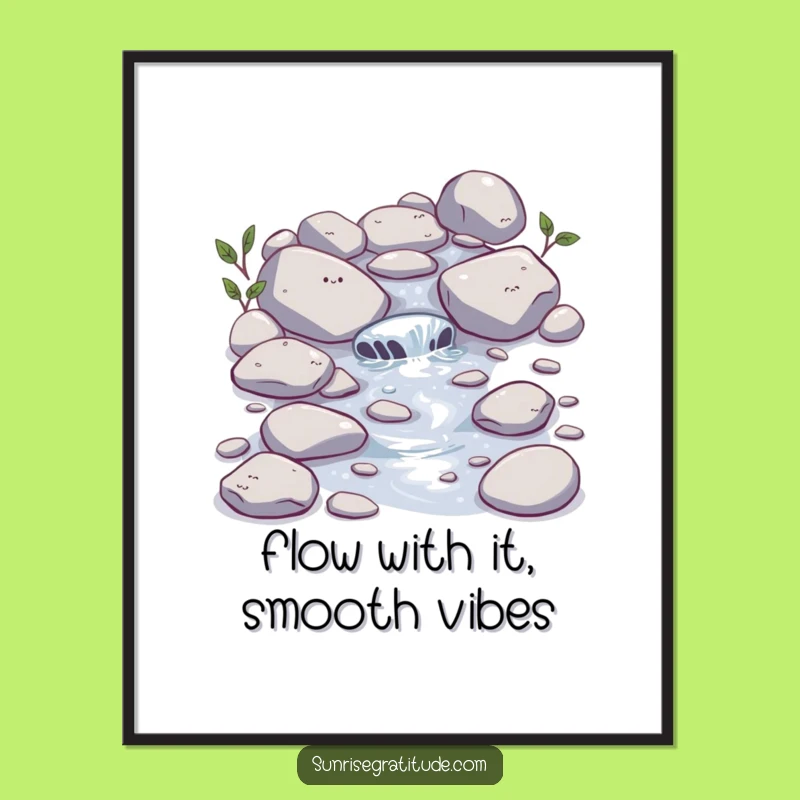 Free Printable Wall Art: Bubbling Stream Serenity, Relaxing Downloadable Decor