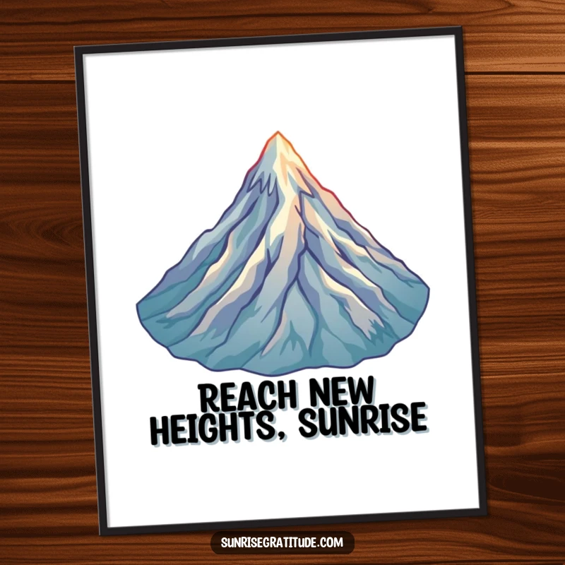 Inspirational Free Printable Wall Art: Mountain Peak Bathed in First Light, Majestic Sunrise View, Uplifting Decor, DIY Art