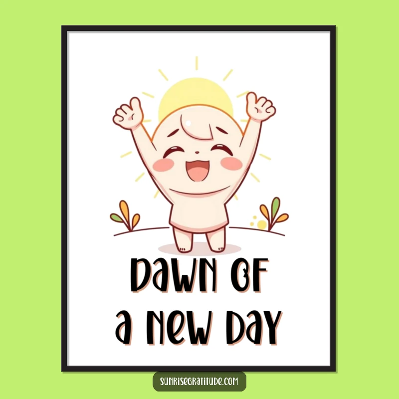 Funny Free Printable Wall Art: Cheerful Sunrise Character, Joyful Downloadable Decor for You