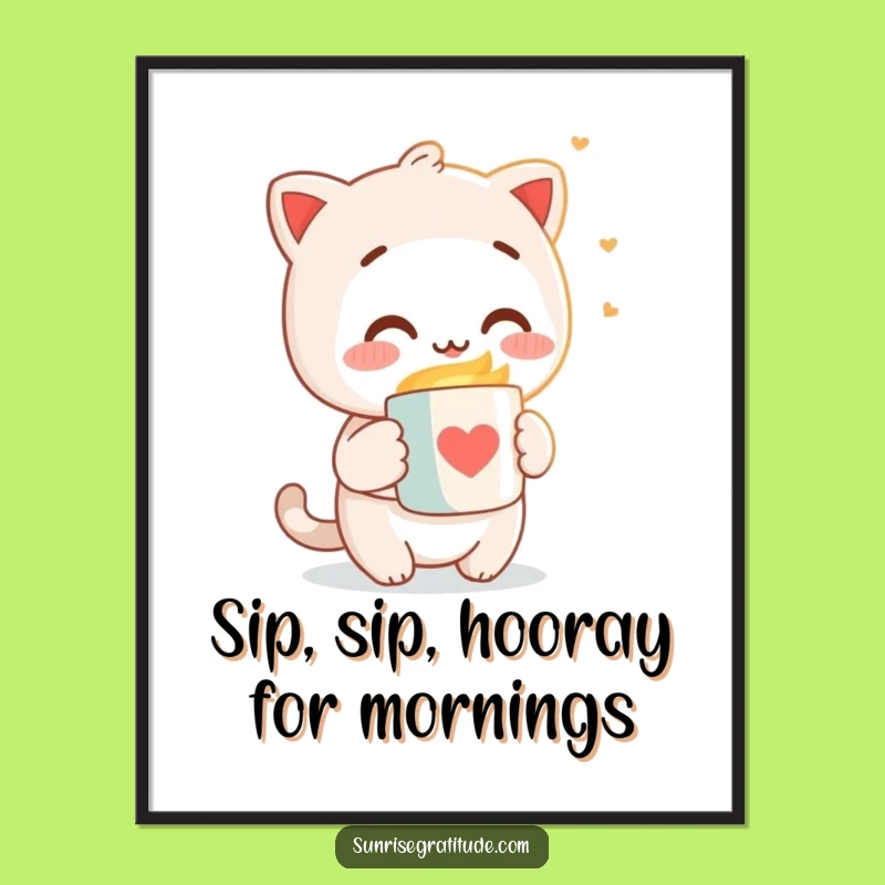 Free Printable Wall Art: Warm Mug Character, Funny Downloadable Art for Cozy Spaces