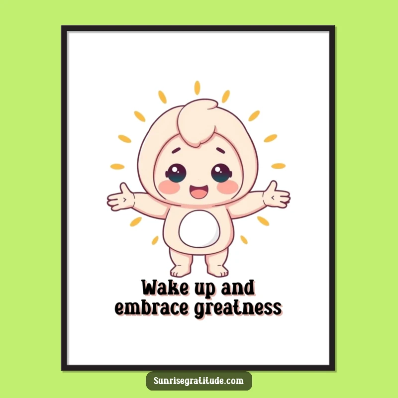 Free Printable Wall Art: Cheerful Character Embracing World, Funny Downloadable Decor Gift