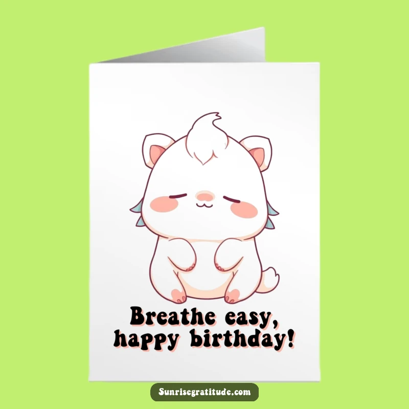 Free Printable Birthday Card: Peaceful Creature, Zen Downloadable Gift for Calm Joy