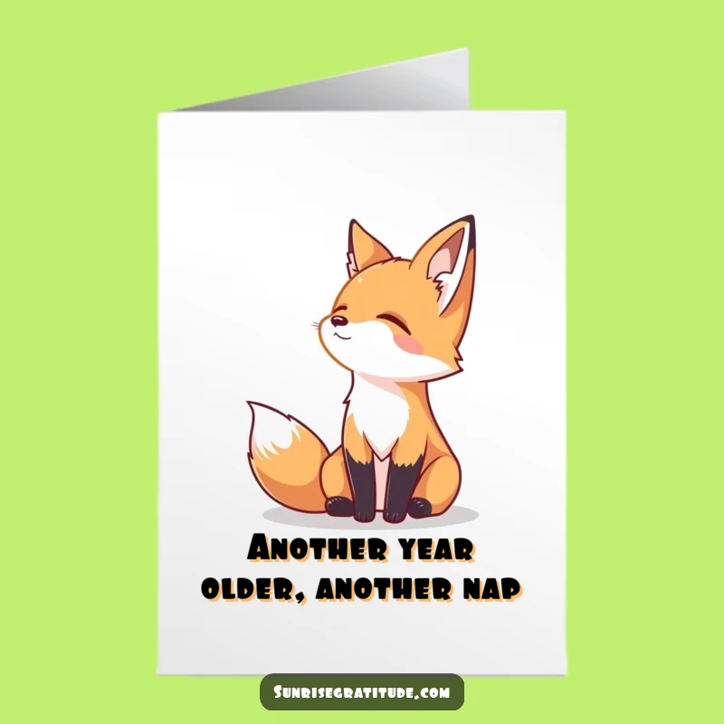 Free Printable Birthday Card: Serene Fox Wishing You Peace - Funny Downloadable Gift