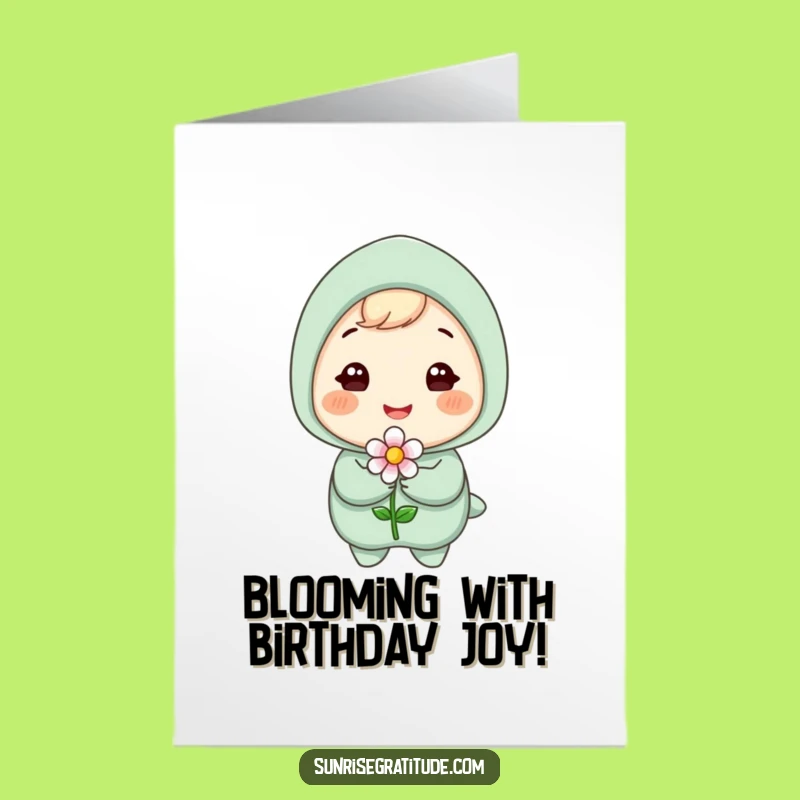Free Printable Happy Birthday Card: Gleeful Flower Holder, Funny Downloadable Gift Surprise