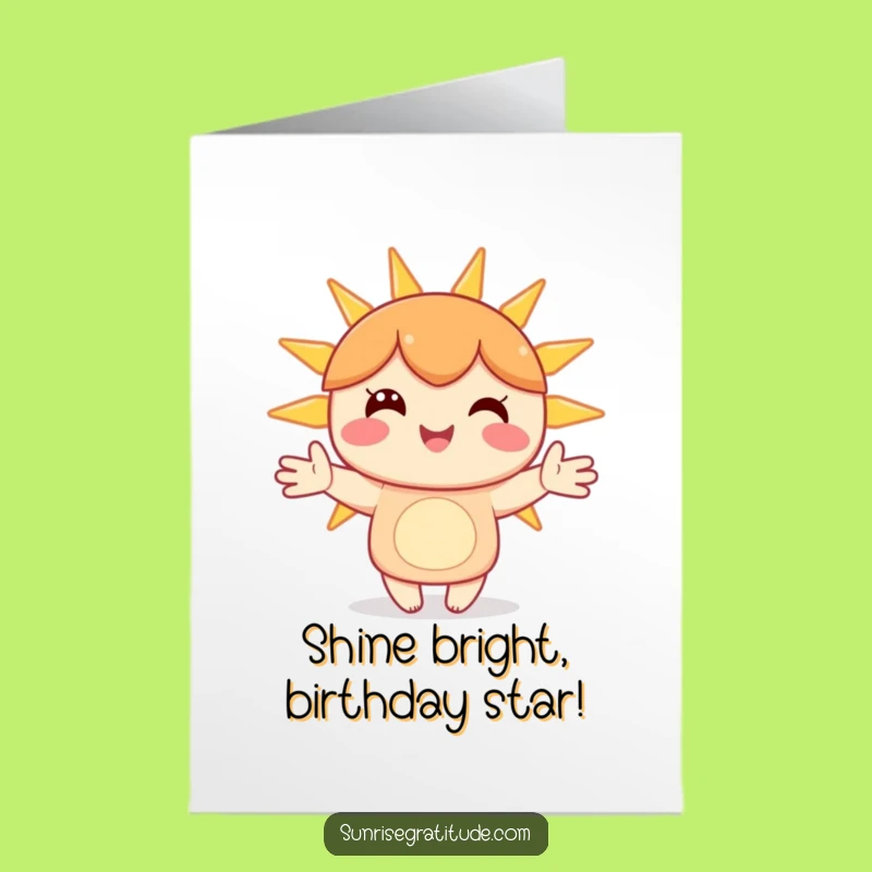 Free Printable Birthday Card: Happy Character Sunbeams Funny Downloadable Gift