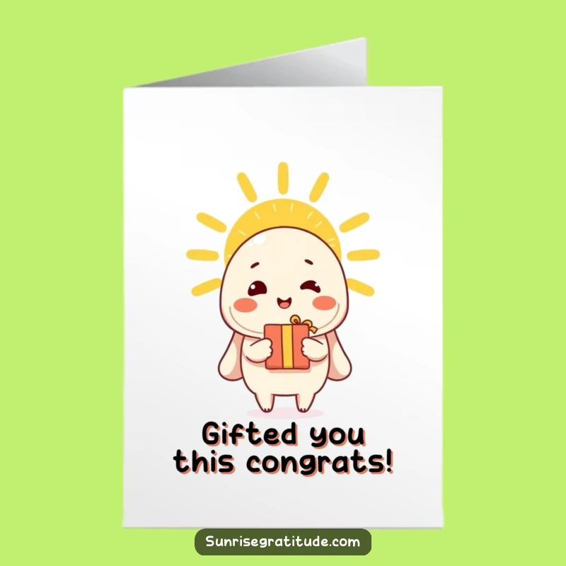 Free Printable Congrats Card: Cheerful Character Sun Gift Funny Downloadable Gift