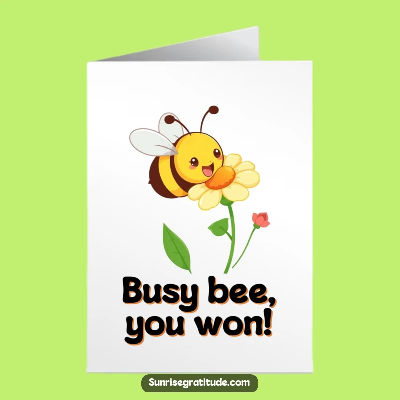 Free Printable Congrats Card: Happy Bee Buzz, Downloadable Celebration