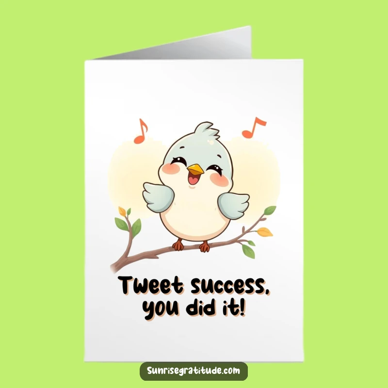 Free Printable Congrats Card: Happy Bird Song, Downloadable Celebration