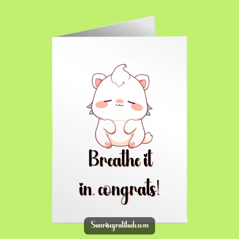 Free Printable Congrats Card: Peaceful Creature, Zen Downloadable for Your Success