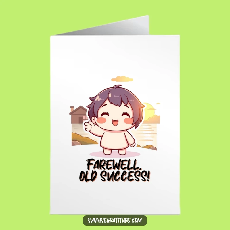 Free Printable Congrats Card: Sunset Goodbye, Warm Wishes Downloadable Gift