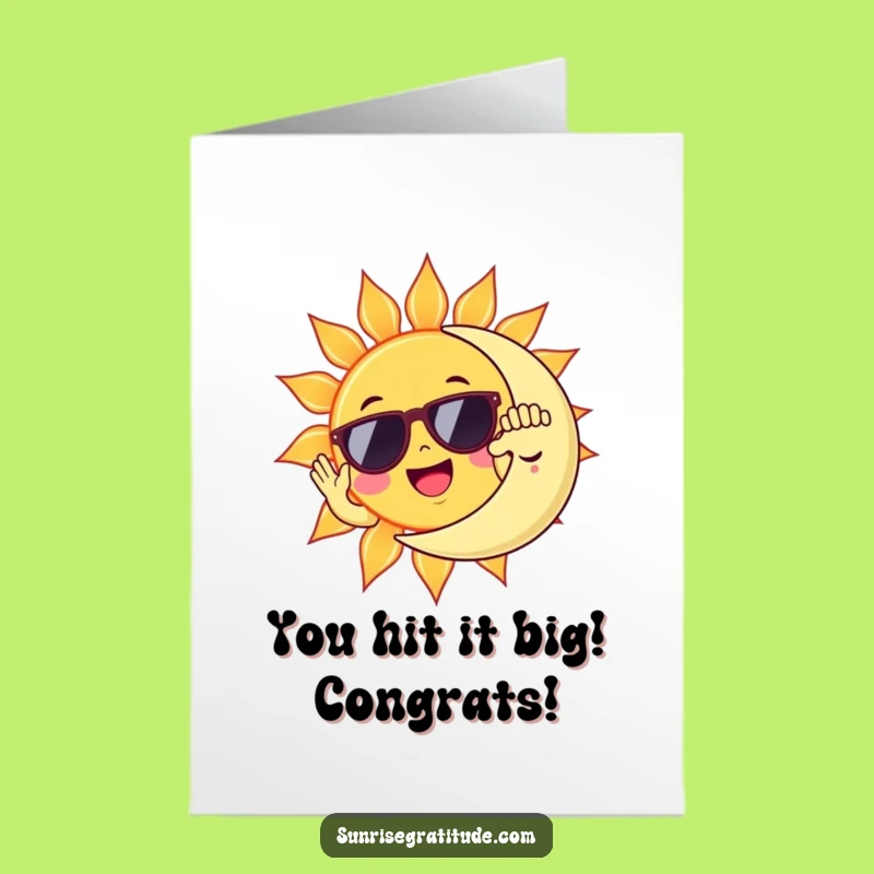 Free Printable Funny Sun Moon Congrats Card: High Five Duo DIY Downloadable Gift