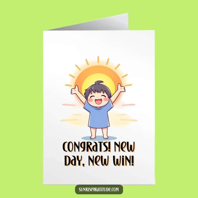 Free Printable Sunrise Congrats Card: Joyful Downloadable Greeting for New Beginnings