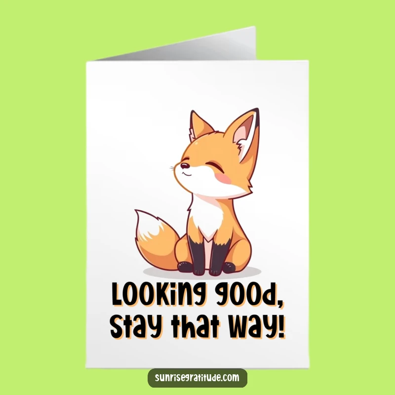 Free Printable Congrats Card: Serene Fox Celebrating Your Success - Downloadable Gift