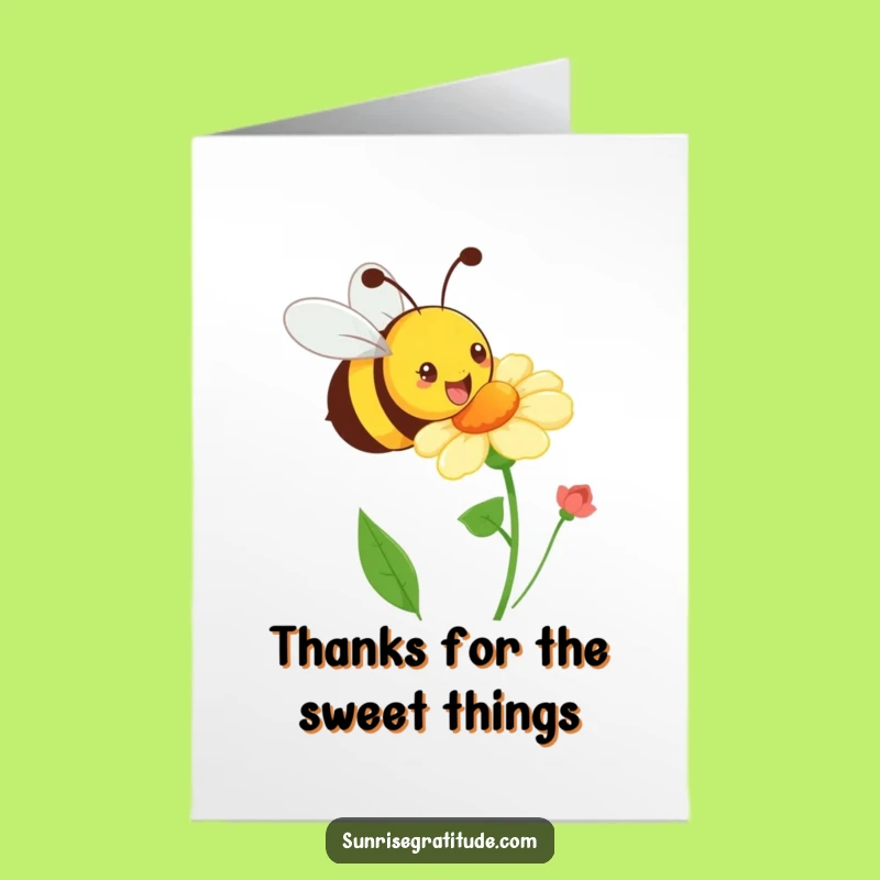 Free Printable Thank You Card: Buzzing Gratitude, Downloadable Message