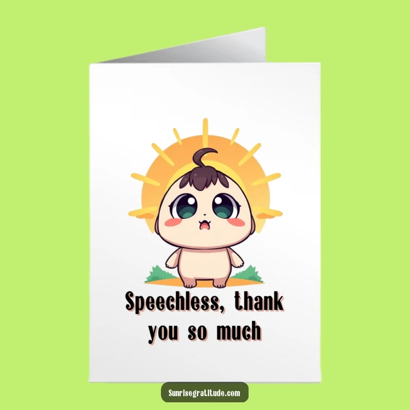 Free Printable Thank You Card: Sunrise Wonder, Amazed Expression, Funny Downloadable Gift