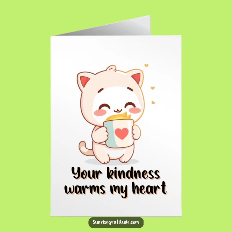Free Printable Thank You Card: Warm Mug Character, Funny Downloadable Gift of Comfort