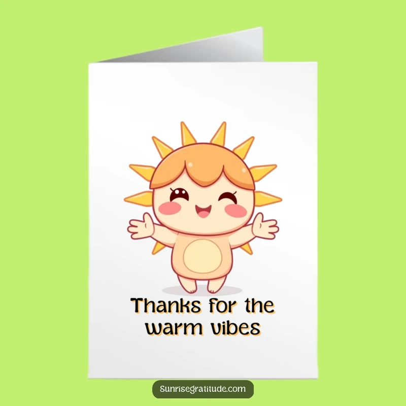 Free Printable Thank You Card: Happy Character Sunbeams Funny Downloadable Gift